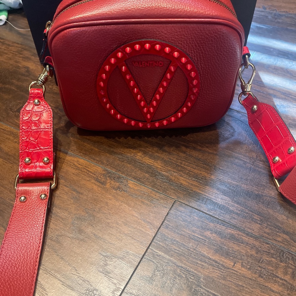 Valentino red studded crossbody bag(worn once!)
